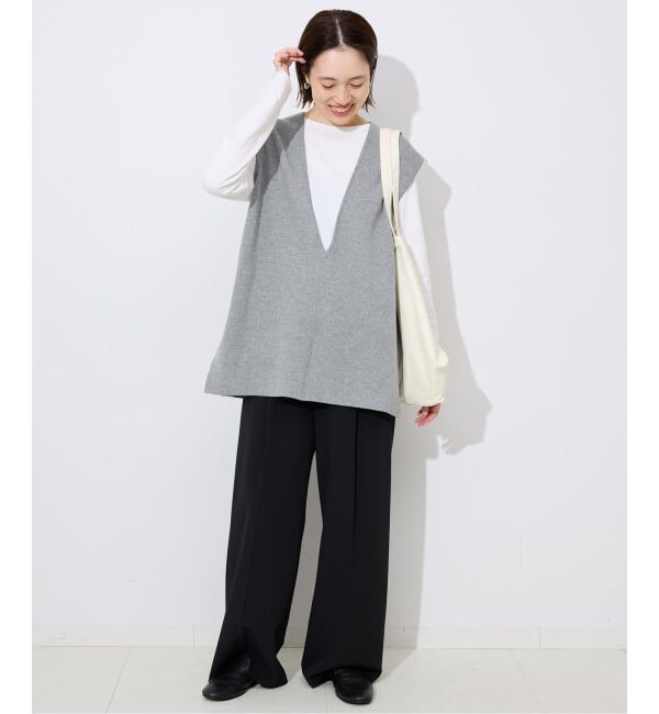 SLOBE IENA「ダブルフェイスコットンニットベスト」|ベスト・ジレ|