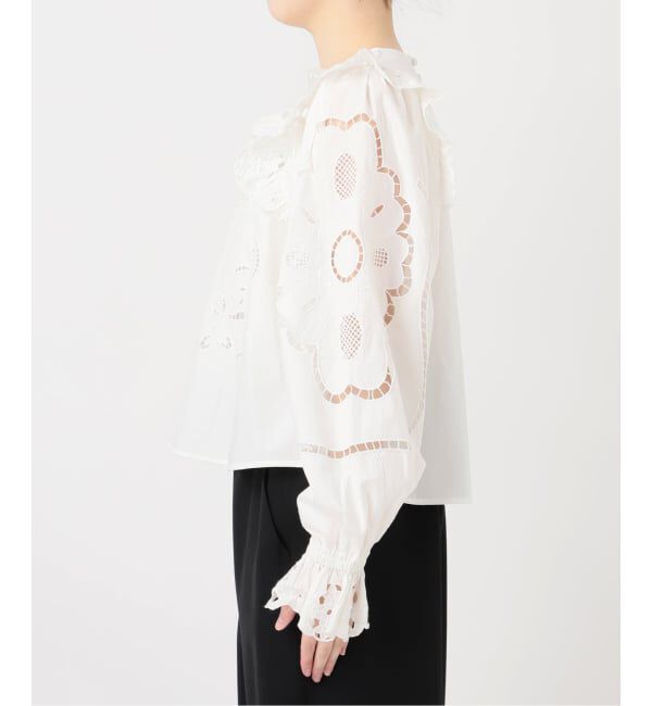 IENA LA BOUCLE「IENA LA BOUCLE カットワークブロードブラウス」|シャツ・ブラウス|