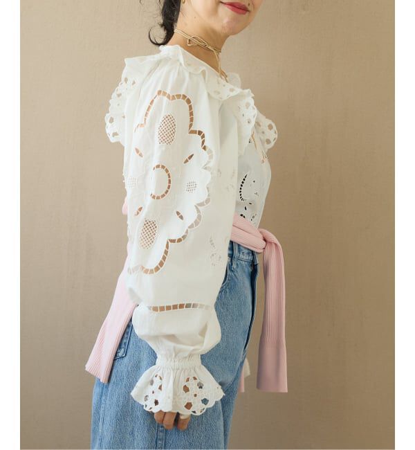 IENA LA BOUCLE「IENA LA BOUCLE カットワークブロードブラウス」|シャツ・ブラウス|