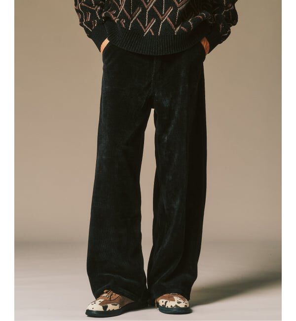 417 EDIFICE「メランジコーデュロイ カーブレッグパンツ」|その他|ブラック
