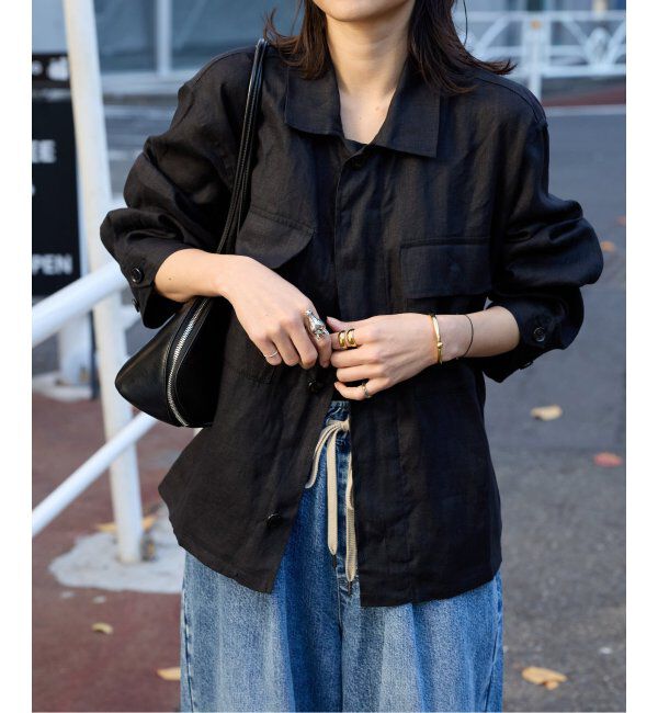 JOURNAL STANDARD「《追加3》リネンミリタリージャケット」|ミリタリージャケット|