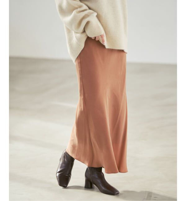NOBLE「《追加2》キュプラナローAラインスカート」|スカート|オールドブラウン