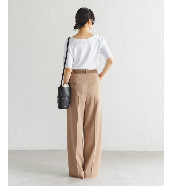 NOBLE「《追加》【洗える】エステルツイルストレッチスラックスパンツ7」|スラックス|