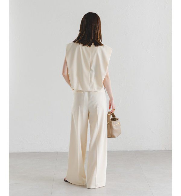 NOBLE「《追加》【洗える】エステルツイルストレッチスラックスパンツ7」|スラックス|