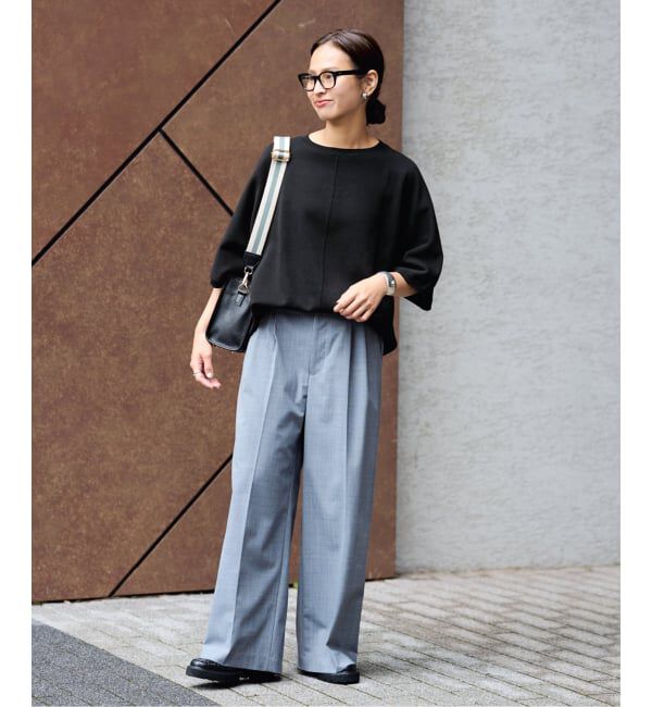 FRAMeWORK「ダブルジャガードハーフスリーブニット」|ニット・セーター|