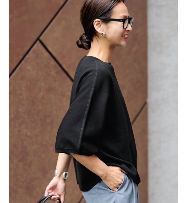 FRAMeWORK「ダブルジャガードハーフスリーブニット」|ニット・セーター|