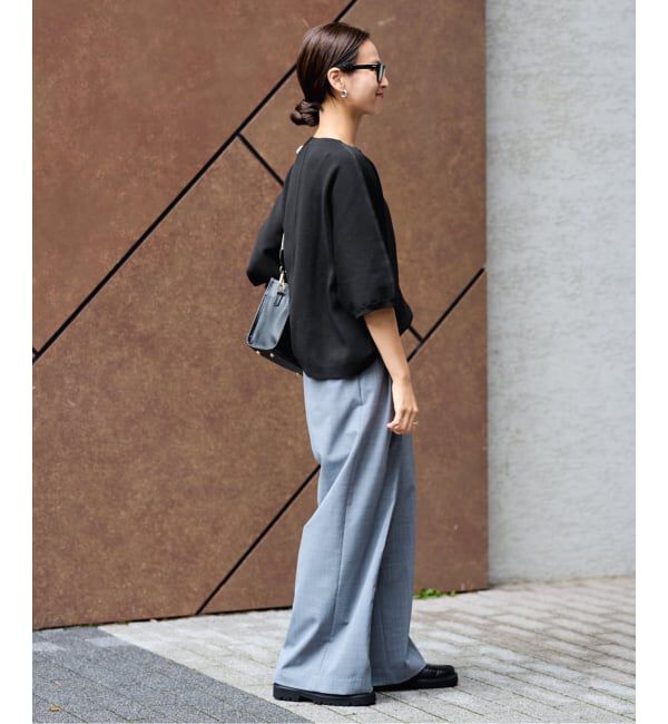 FRAMeWORK「ダブルジャガードハーフスリーブニット」|ニット・セーター|