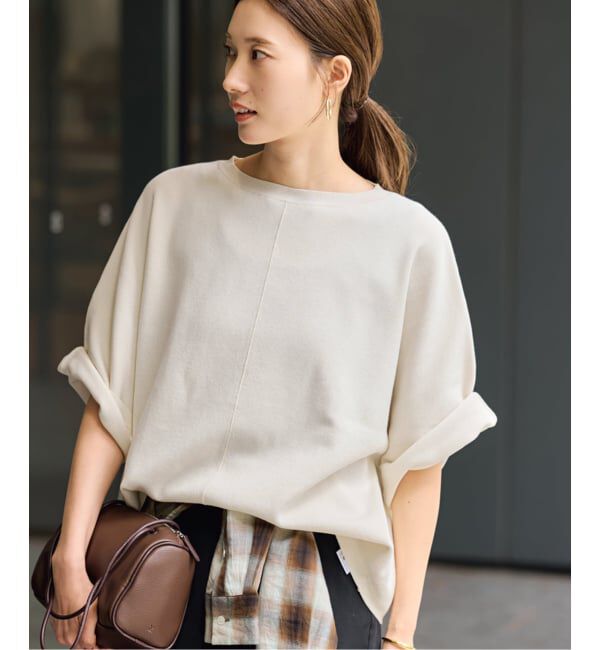 FRAMeWORK「ダブルジャガードハーフスリーブニット」|ニット・セーター|