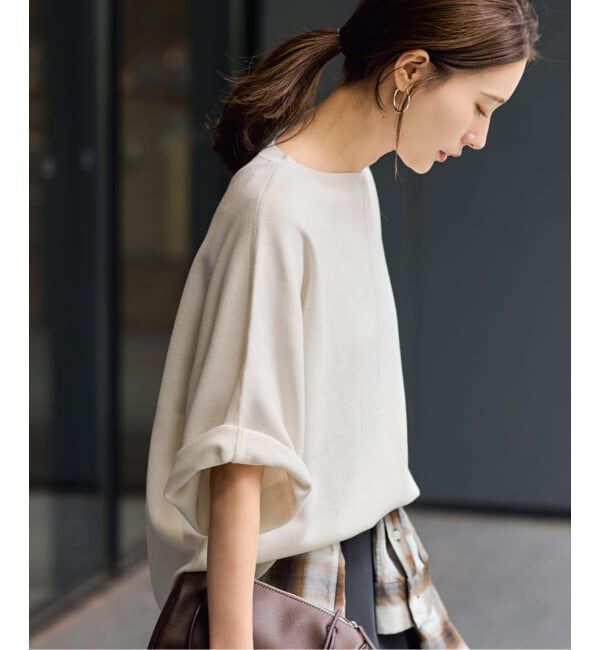 FRAMeWORK「ダブルジャガードハーフスリーブニット」|ニット・セーター|