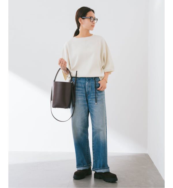 FRAMeWORK「ダブルジャガードハーフスリーブニット」|ニット・セーター|