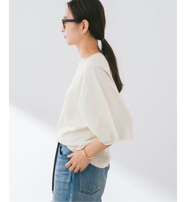 FRAMeWORK「ダブルジャガードハーフスリーブニット」|ニット・セーター|