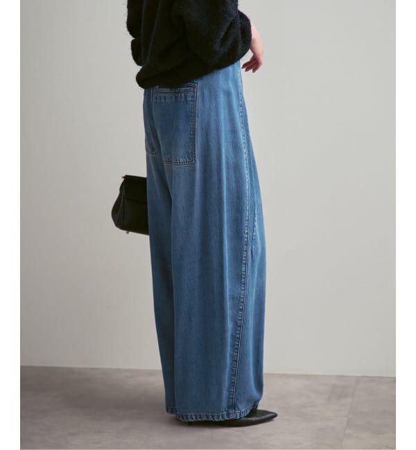 NOBLE「《追加》スージングデニムフォルムタックパンツ」|デニム|