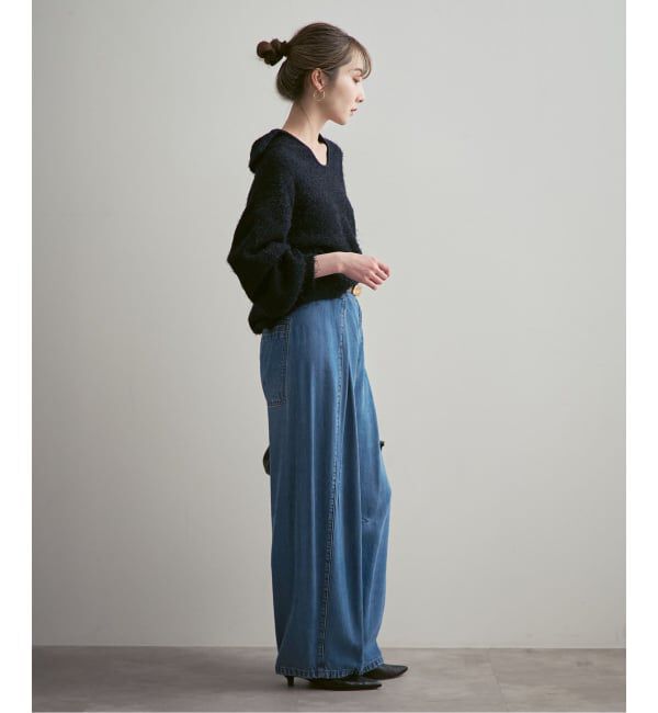 NOBLE「《追加》スージングデニムフォルムタックパンツ」|デニム|