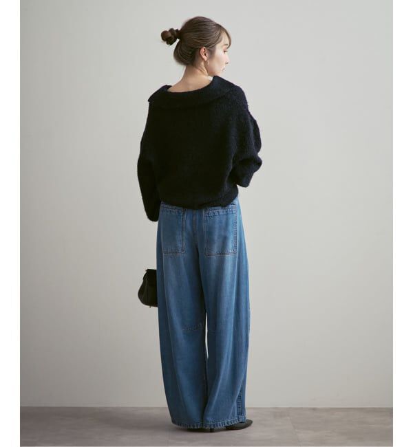 NOBLE「《追加》スージングデニムフォルムタックパンツ」|デニム|