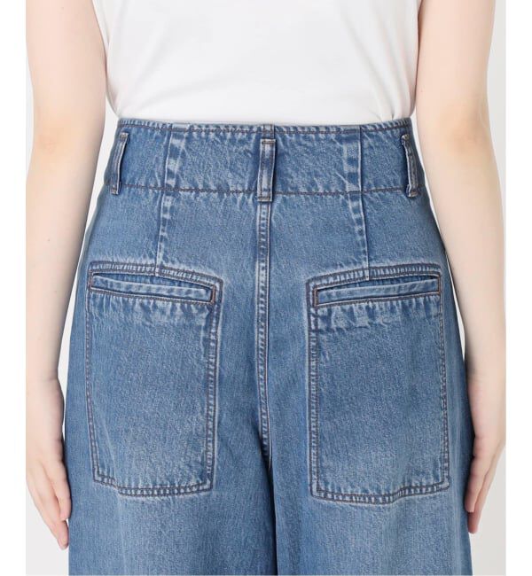 NOBLE「《追加》スージングデニムフォルムタックパンツ」|デニム|