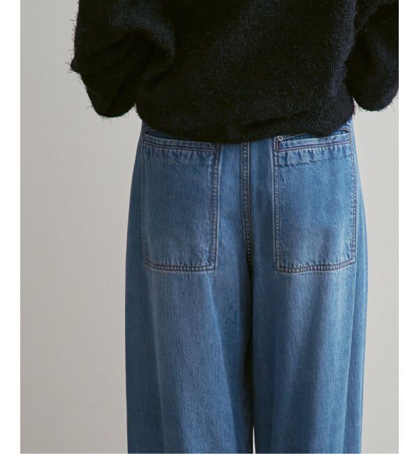 NOBLE「《追加》スージングデニムフォルムタックパンツ」|デニム|