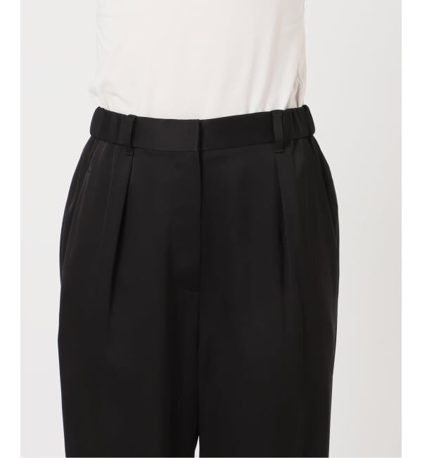 NOBLE「《新色》ルナサテンナローフレアタックパンツ」|スラックス|