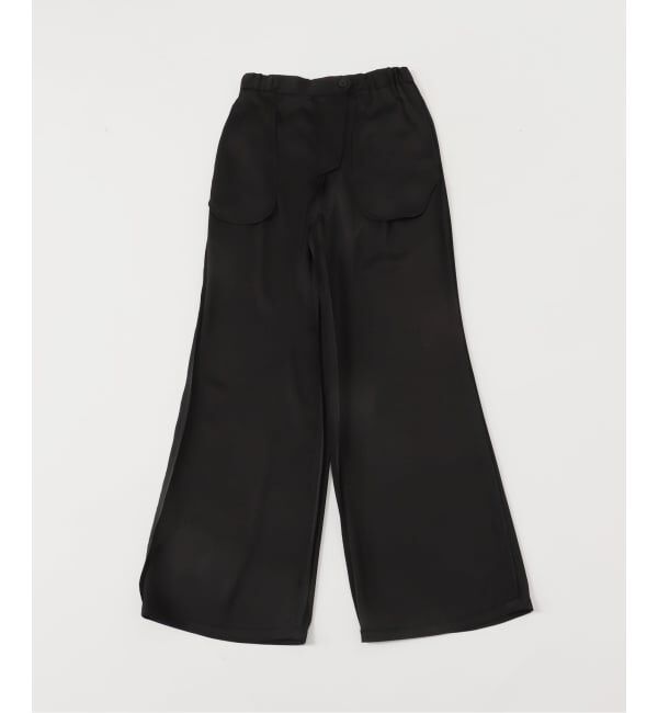 NOBLE「《新色》ルナサテンナローフレアタックパンツ」|スラックス|