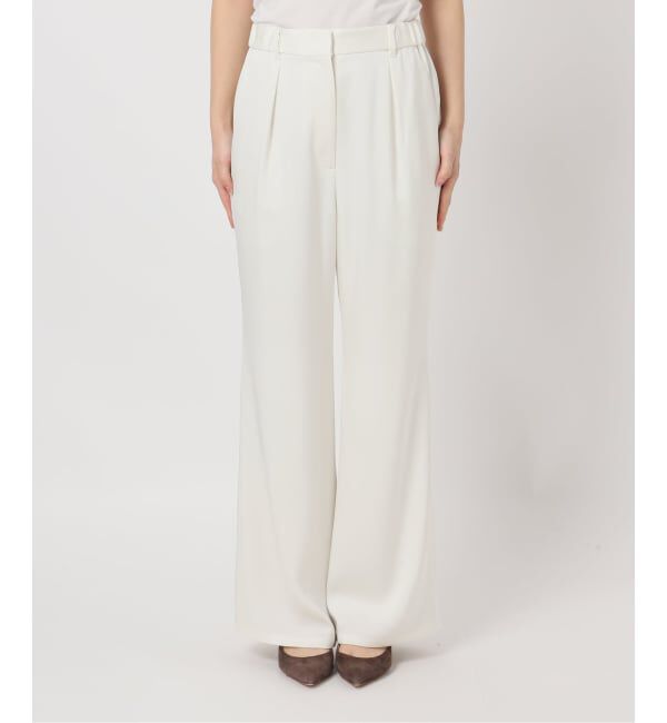 NOBLE「《新色》ルナサテンナローフレアタックパンツ」|スラックス|