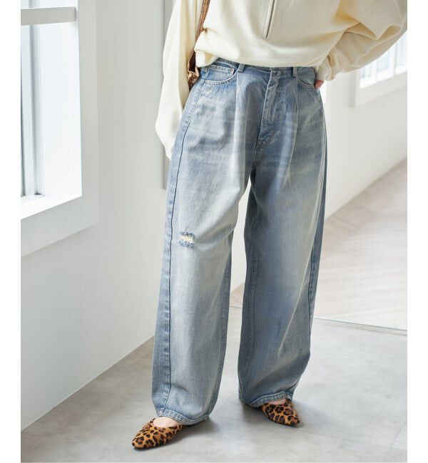 Spick and Span「《WEB限定 / 追加2予約》5 1/2 TUCKBARREL DENIM」|デニム|