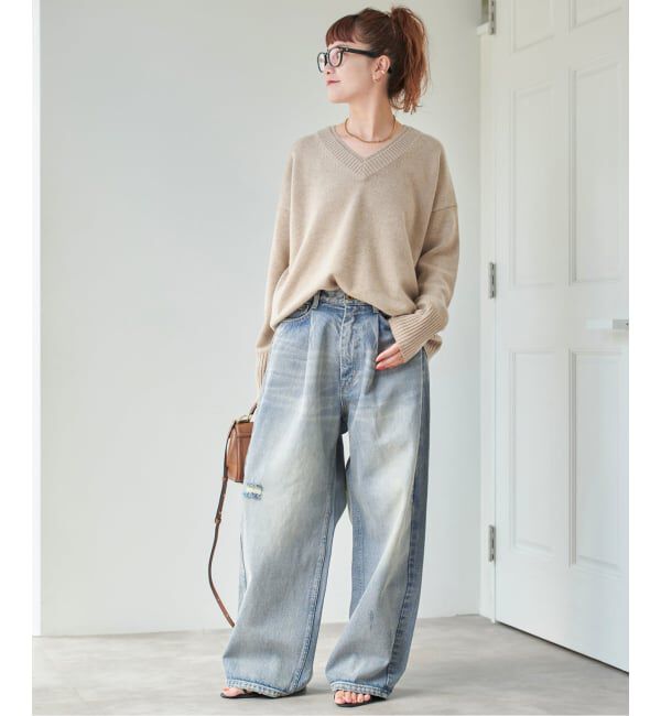 Spick and Span「《WEB限定 / 追加2予約》5 1/2 TUCKBARREL DENIM」|デニム|