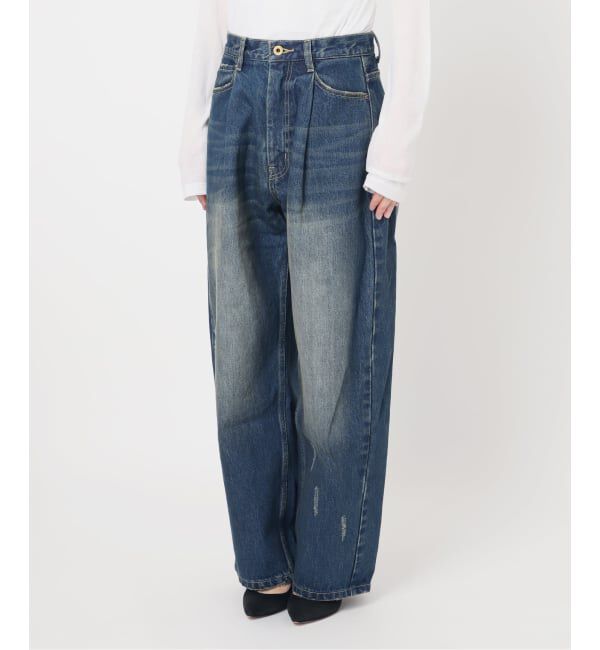 Spick and Span「《WEB限定 / 追加2予約》5 1/2 TUCKBARREL DENIM」|デニム|