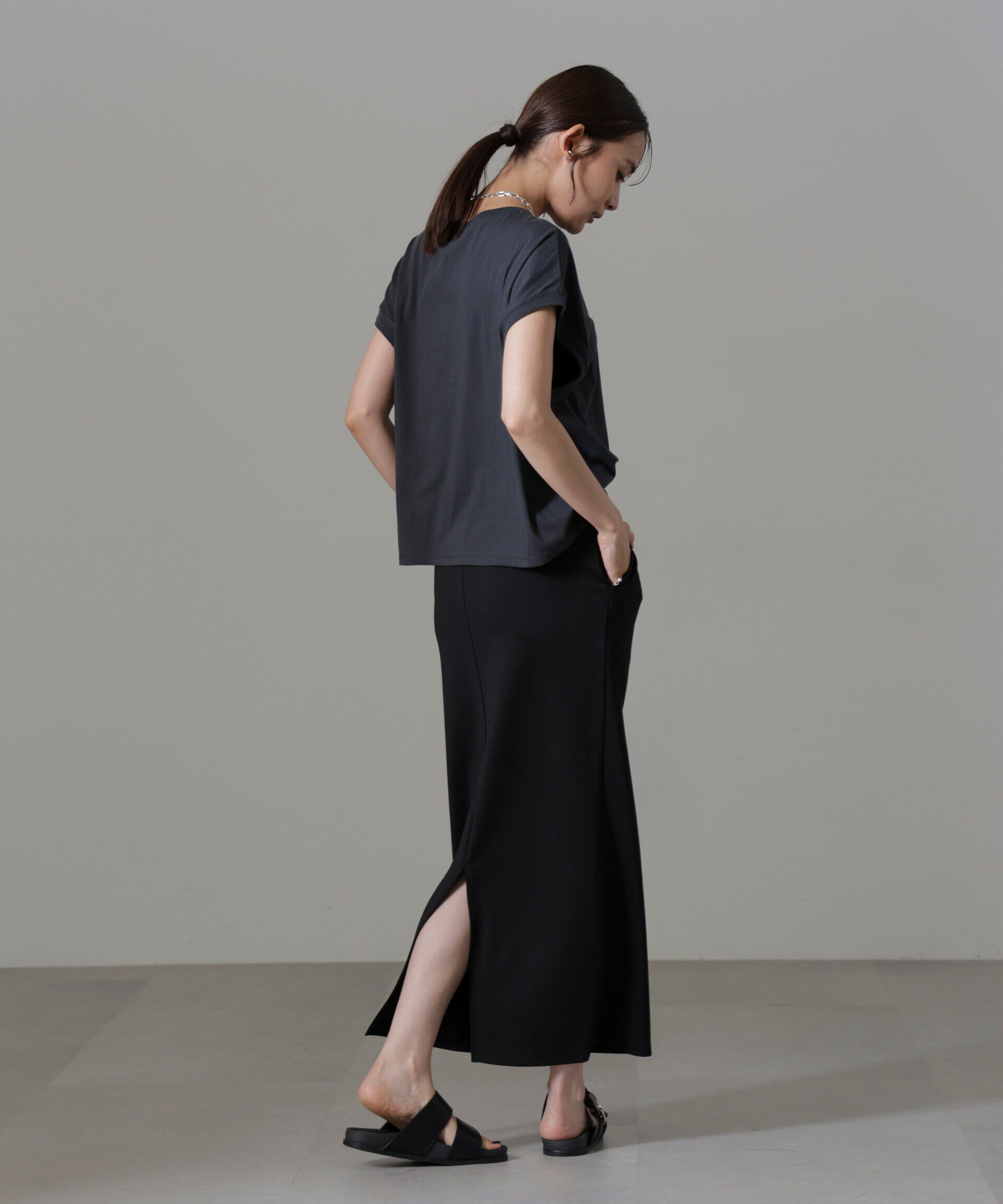 nano･universe「ポンチカットIラインマキシスカート」|スカート|