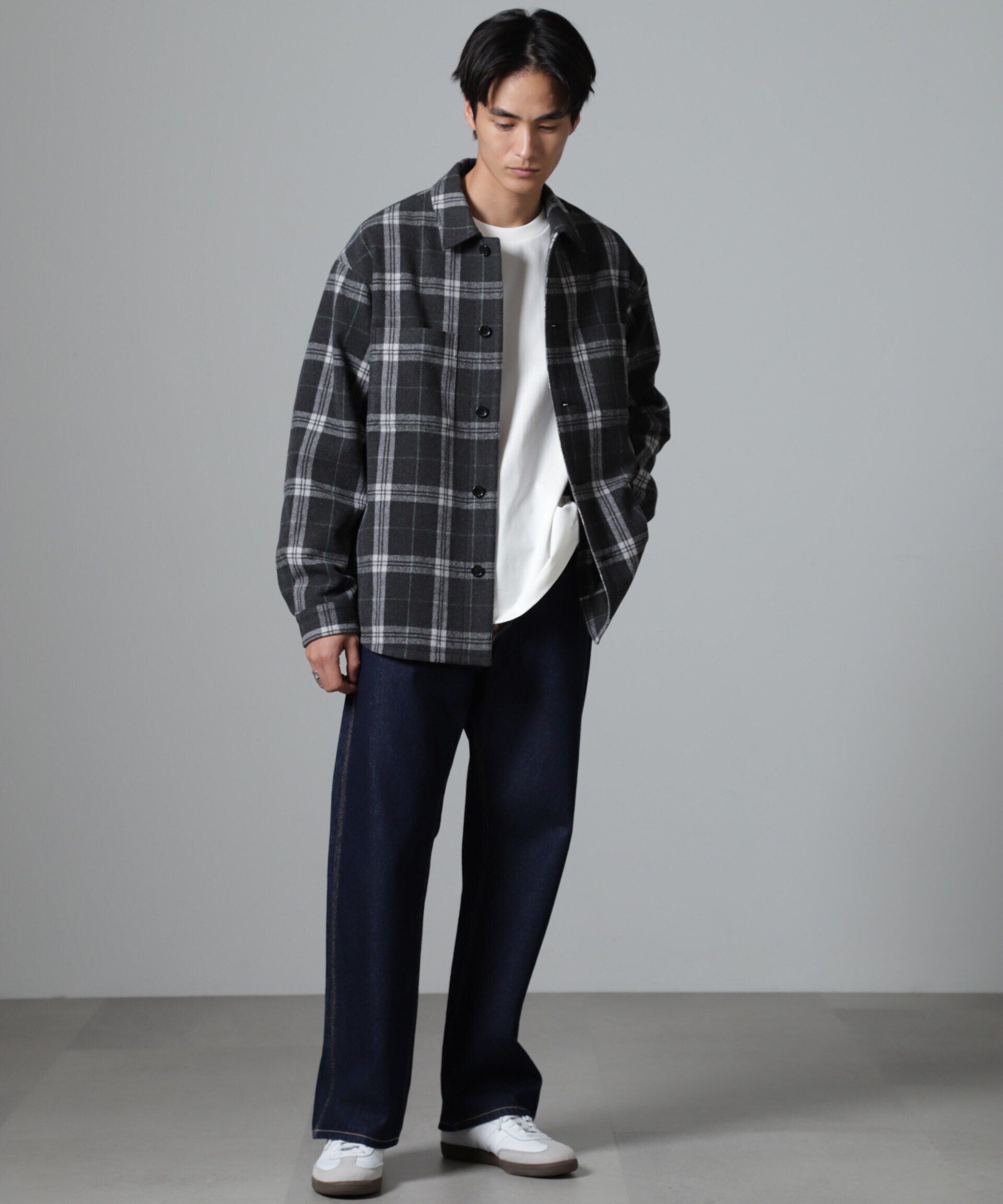 nano･universe「テックメルトン CPOパターンチェックシャツブルゾン」|ブルゾン・スタジャン|