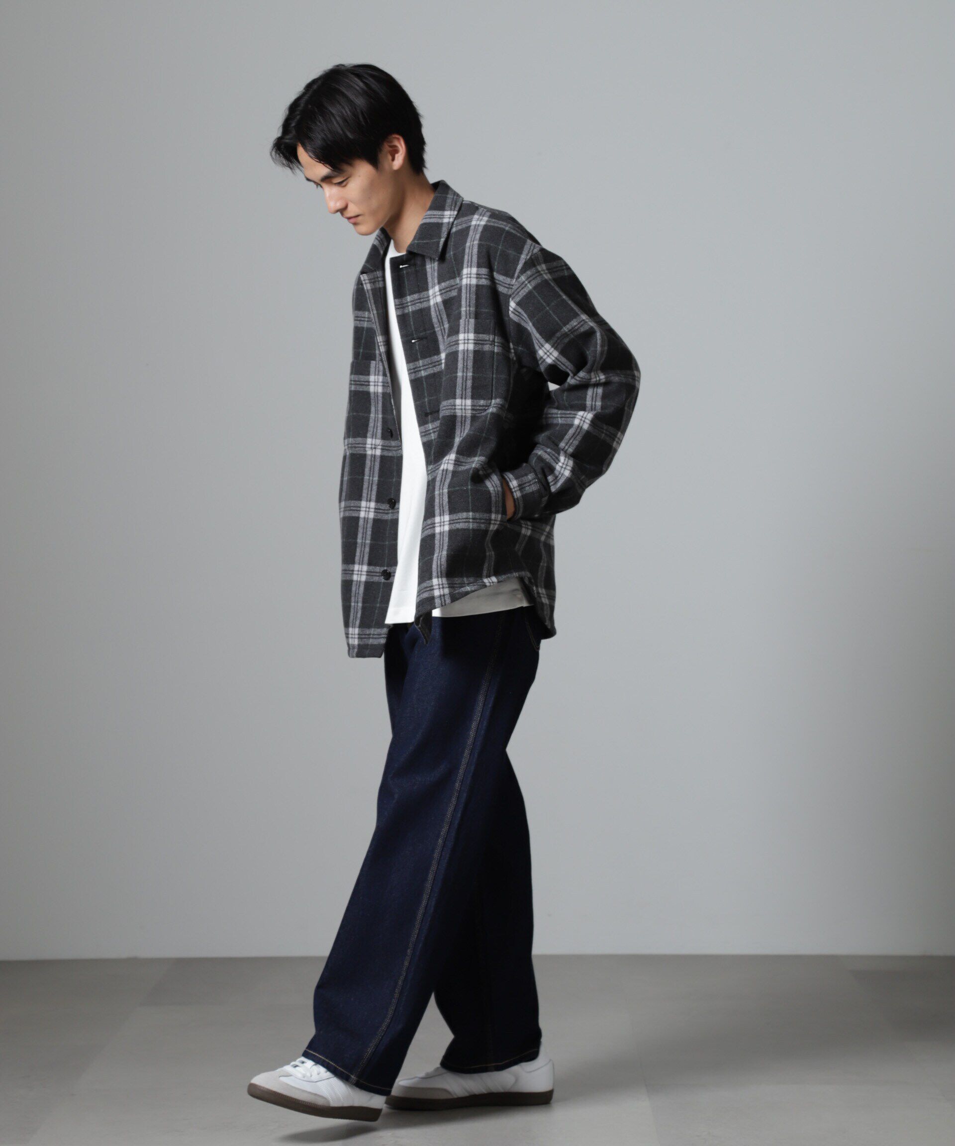 nano･universe「テックメルトン CPOパターンチェックシャツブルゾン」|ブルゾン・スタジャン|