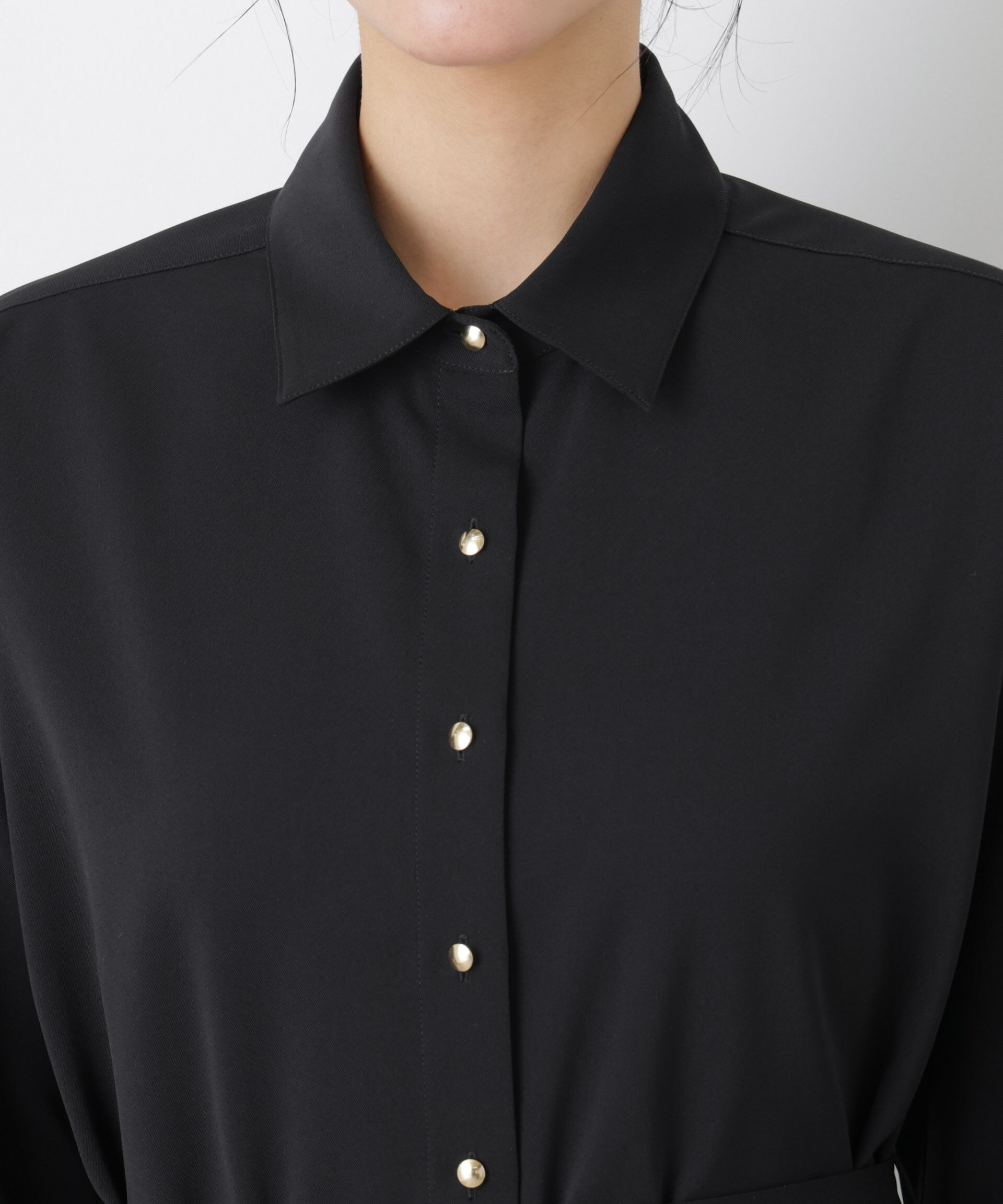 nano･universe「ハイツイストドライベルテッドロングシャツ(セットアップ可)」|シャツ・ブラウス|