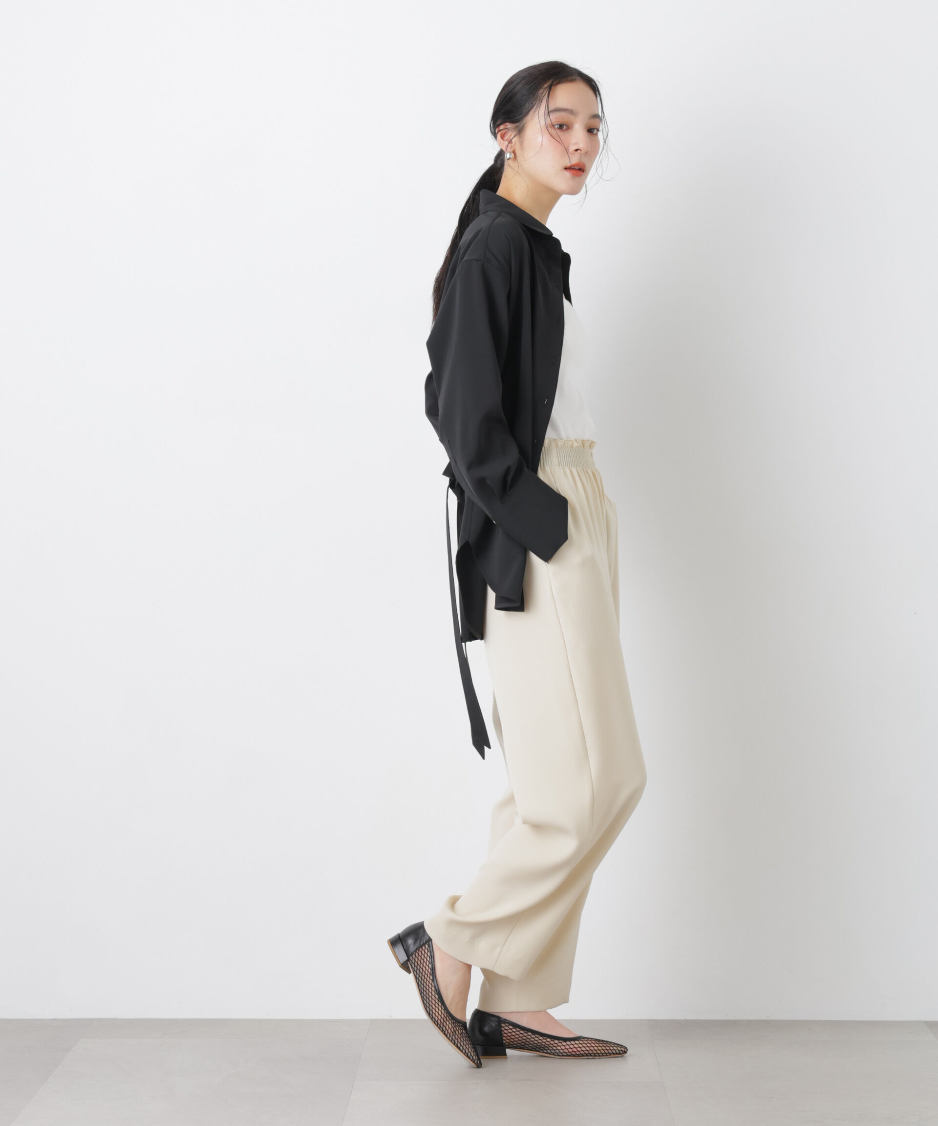 nano･universe「ハイツイストドライベルテッドロングシャツ(セットアップ可)」|シャツ・ブラウス|