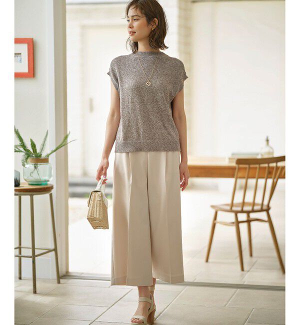 組曲「【美シルエット・ストレッチ・シワになりにくい】オシャクロス ガウチョパンツ」|その他|