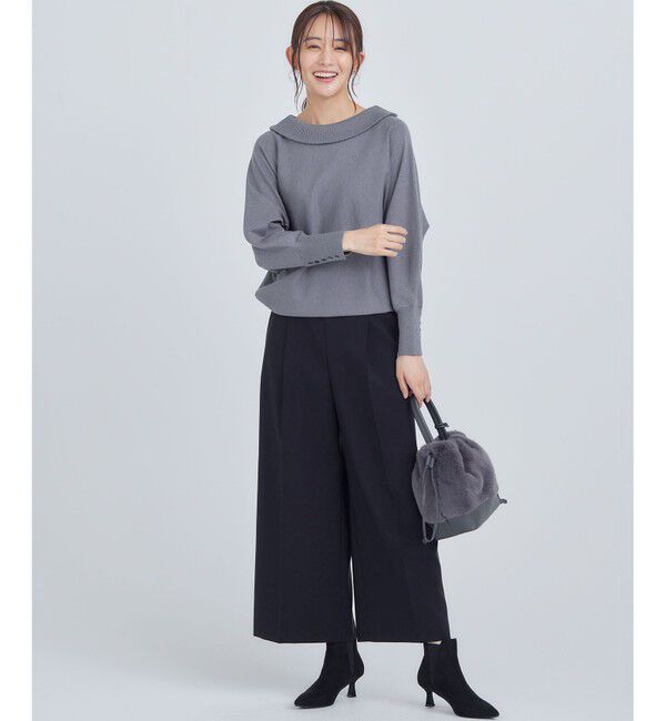 組曲「【美シルエット・ストレッチ・シワになりにくい】オシャクロス ガウチョパンツ」|その他|