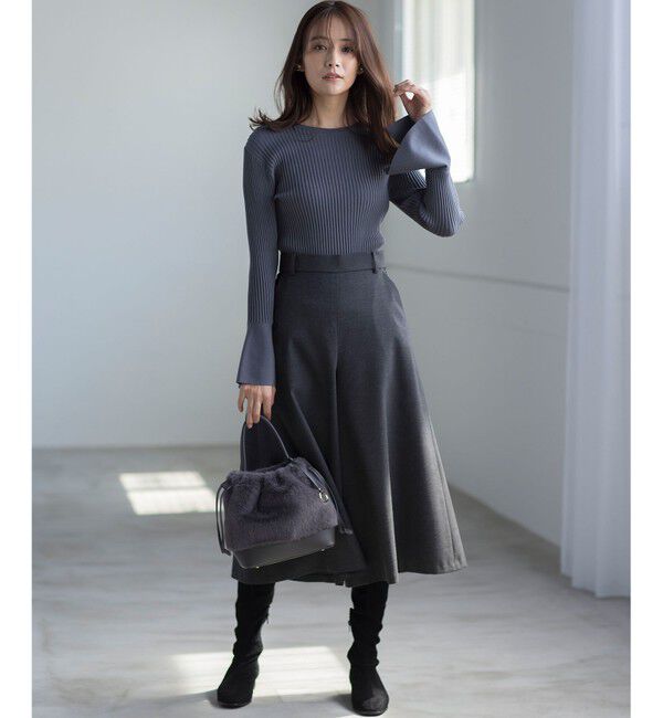 組曲「【WEB限定】ウールライクストレッチ フレアパンツ」|その他|