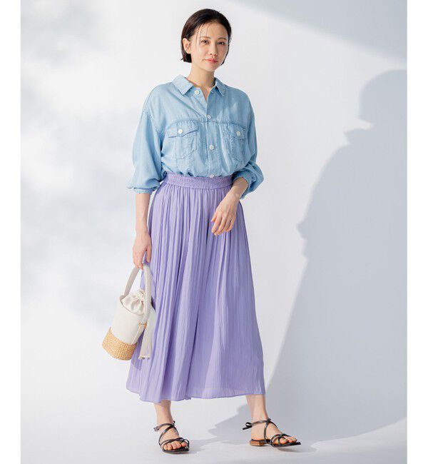 自由区「【セット可/洗える】テンセルデニム シャケット」|シャツ・ブラウス|