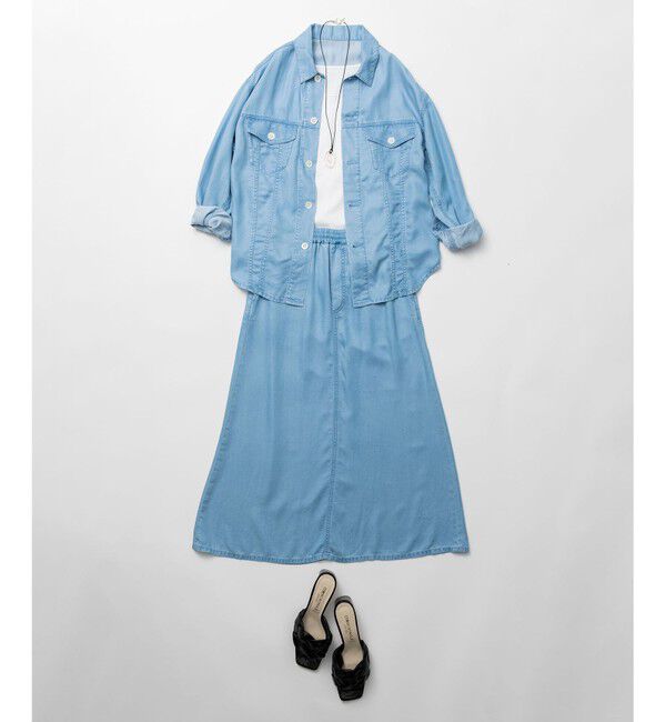 自由区「【セット可/洗える】テンセルデニム シャケット」|シャツ・ブラウス|