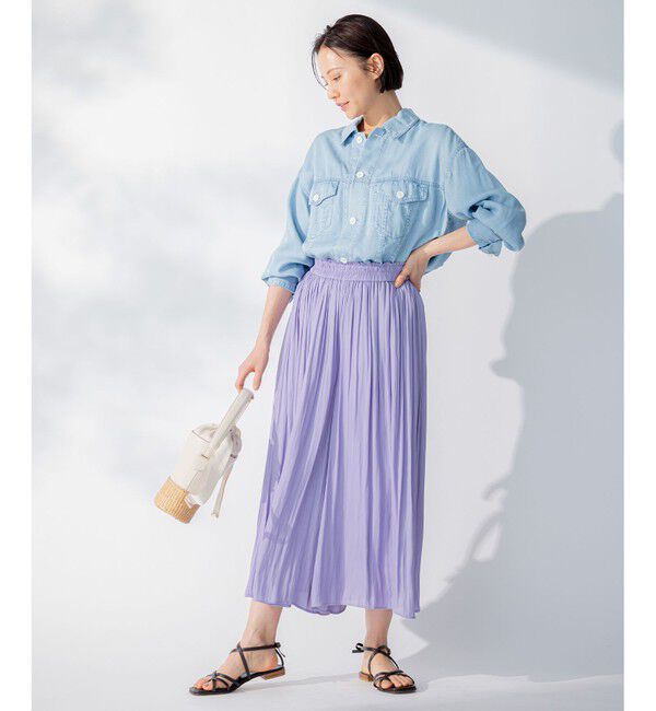 自由区「【セット可/洗える】テンセルデニム シャケット」|シャツ・ブラウス|