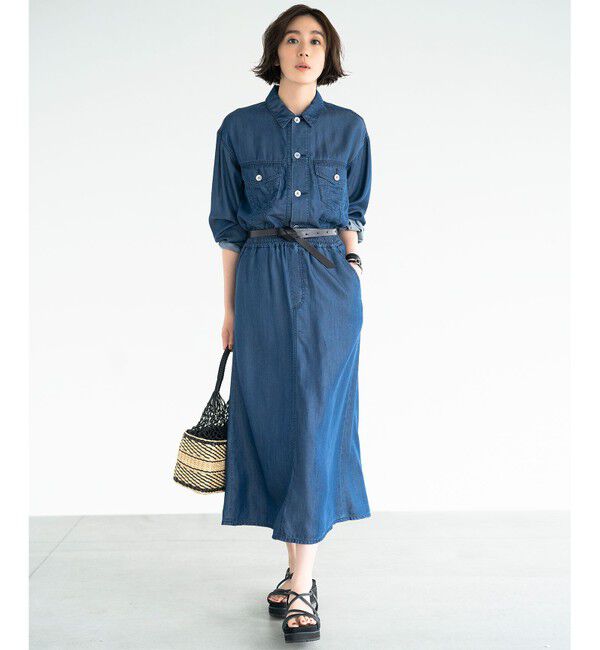 自由区「【セット可/洗える】テンセルデニム シャケット」|シャツ・ブラウス|