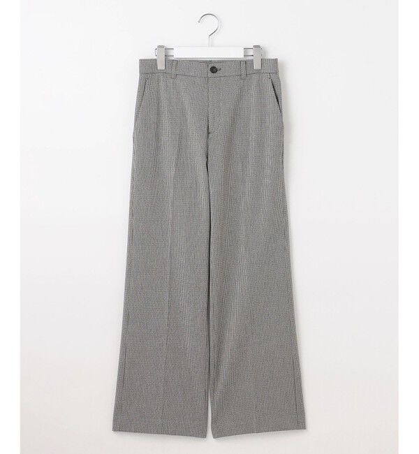 自由区「【撥水加工・洗える】TRギャバチェック柄ストレート パンツ」|その他|