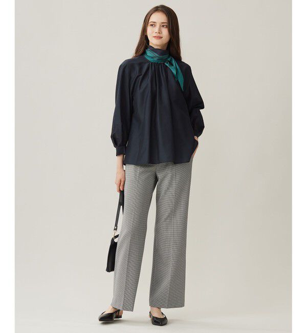 自由区「【撥水加工・洗える】TRギャバチェック柄ストレート パンツ」|その他|