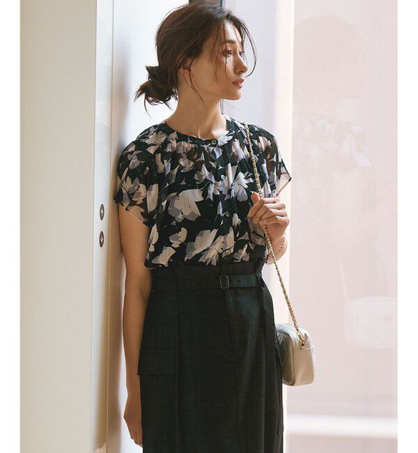 23区「【洗える】Ratti シャドーフラワー プリント ブラウス」|シャツ・ブラウス|ﾓﾉﾄｰﾝﾌ