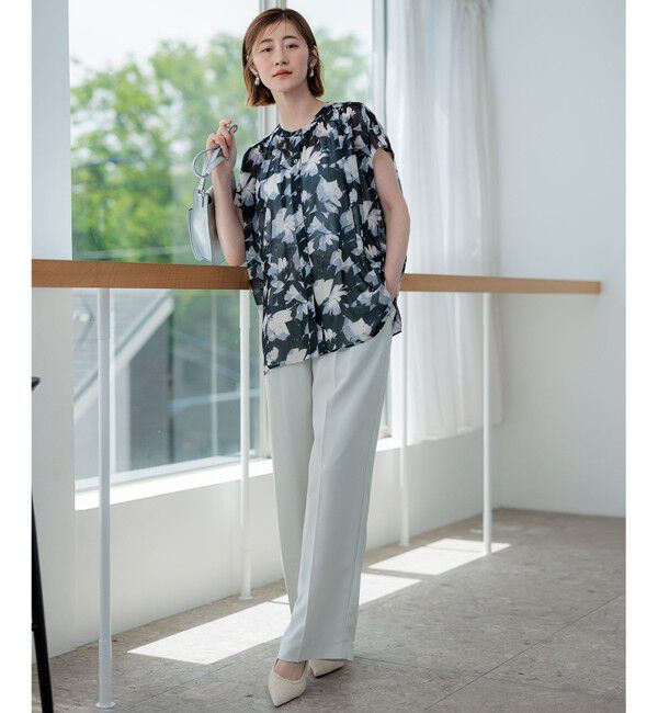 23区「【洗える】Ratti シャドーフラワー プリント ブラウス」|シャツ・ブラウス|