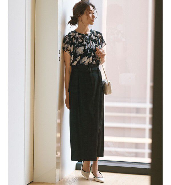 23区「【洗える】Ratti シャドーフラワー プリント ブラウス」|シャツ・ブラウス|