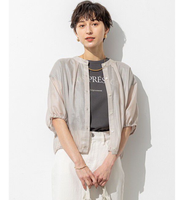 23区「【洗える】ソフトシアーフィルム コンパクト ブラウス」|シャツ・ブラウス|ベージュ系