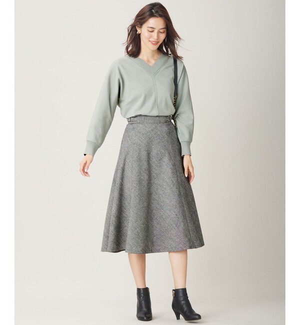 ANY SIS「【洗える】ベルトポイントフレア スカート」|スカート|