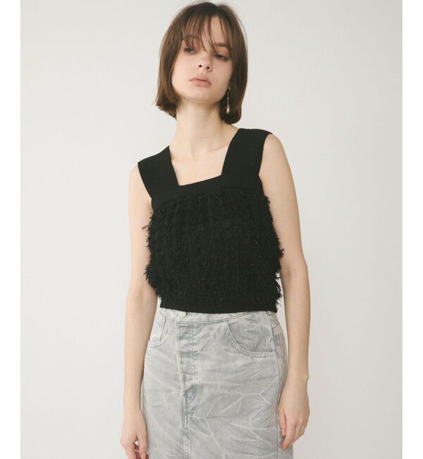  「フリンジニットベアトップ」|ニット・セーター|