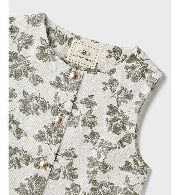 GRACE CONTINENTAL「ラメフラワージャガードベスト」|ベスト・ジレ|