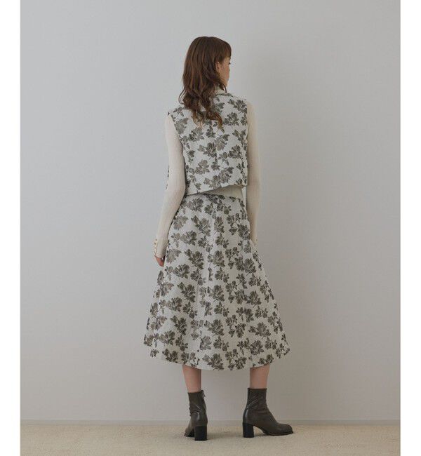 GRACE CONTINENTAL「ラメフラワージャガードベスト」|ベスト・ジレ|