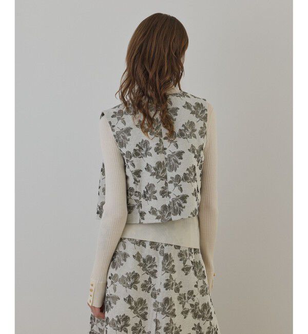 GRACE CONTINENTAL「ラメフラワージャガードベスト」|ベスト・ジレ|