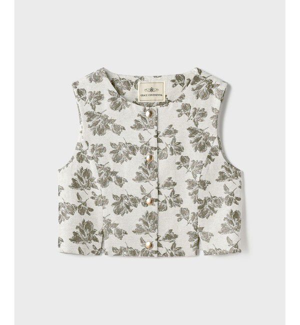 GRACE CONTINENTAL「ラメフラワージャガードベスト」|ベスト・ジレ|